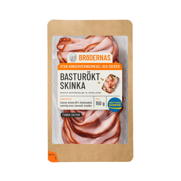 Brödernas Basturökt Skinka Tunna skivor 150g